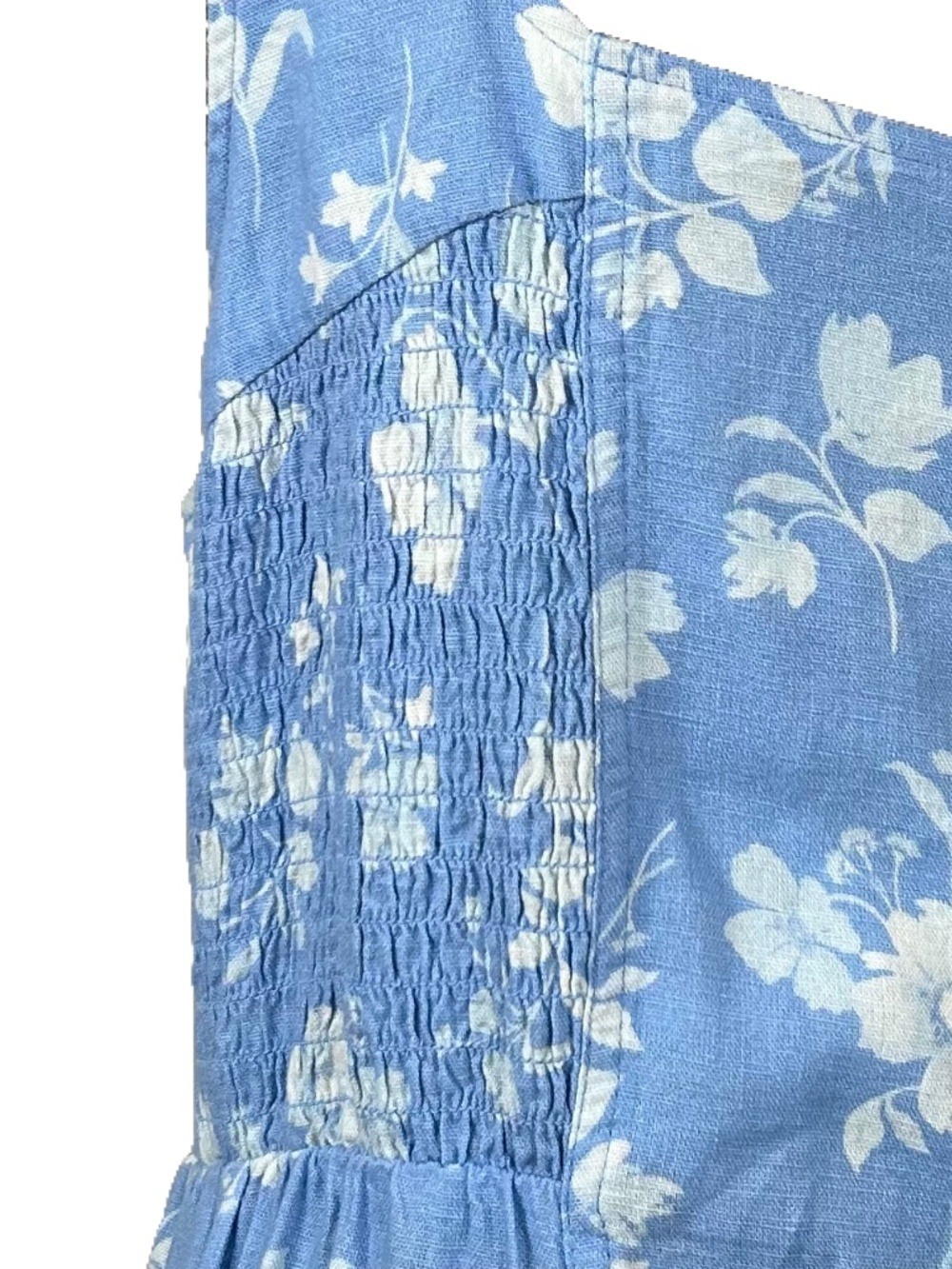 Old Navy NWT Blue Floral Sleeveless Linen Midi Dress Size XXL - Picture 8 of 11